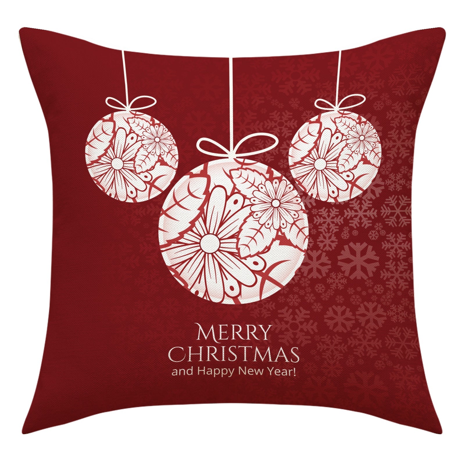 HKM-977363 Christmas Snowman Elk Pillow Cover, 45x45cm, Plant and Flower Design, PP Cotton Filled