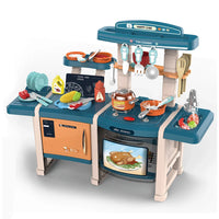 HKM-977491 Pretend Play Kitchen Set with Utensils and Food for Kids Ages 2-14, Plastic Cooking Table Toy