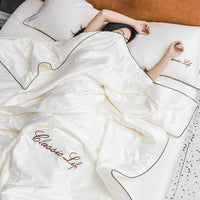 HKM-977555 Cooling Polyester Fiber 4-Piece Sheet and Fitted Sheet Set