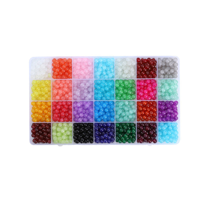HKM-978067 Glass Jelly Double Crystal Round Beads DIY Bracelet Making Kit with Assorted Color Sets