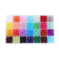 HKM-978067 Glass Jelly Double Crystal Round Beads DIY Bracelet Making Kit with Assorted Color Sets
