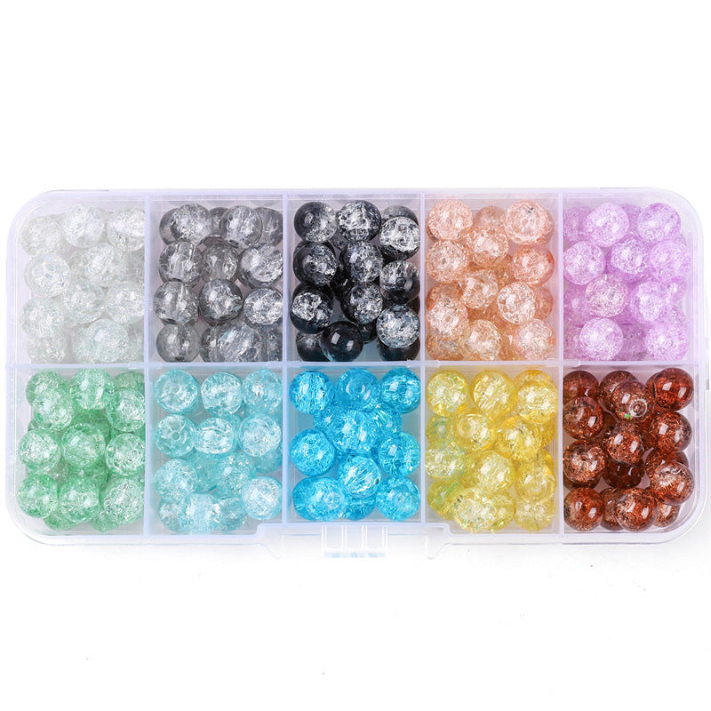 HKM-978067 Glass Jelly Double Crystal Round Beads DIY Bracelet Making Kit with Assorted Color Sets