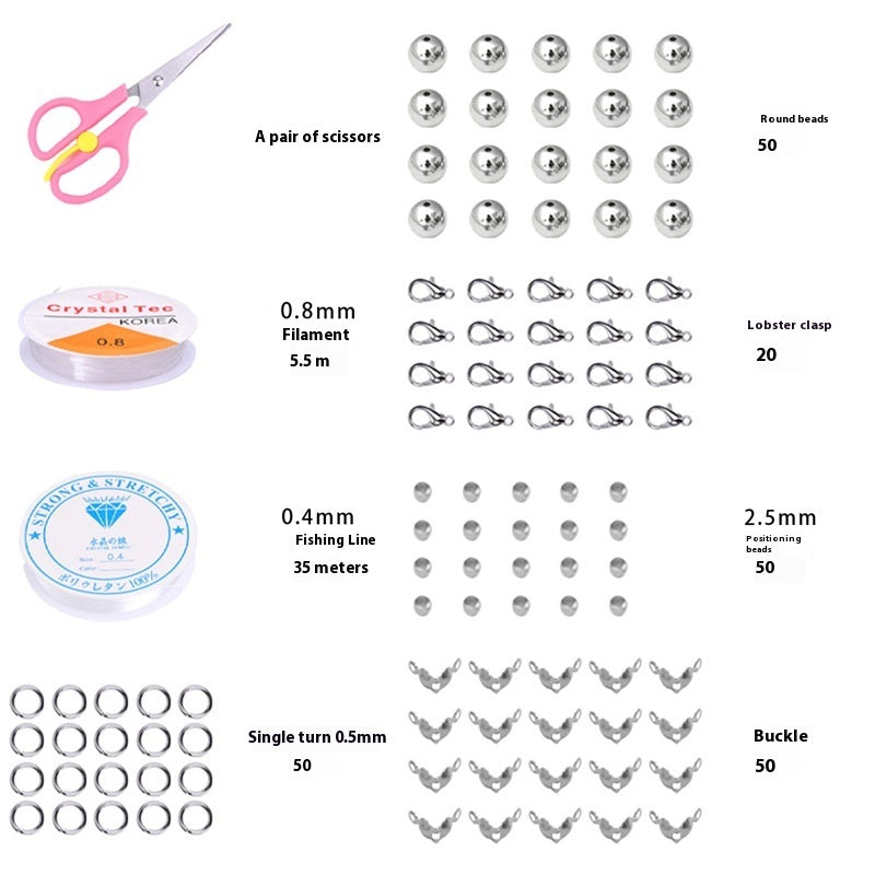 HKM-978067 Glass Jelly Double Crystal Round Beads DIY Bracelet Making Kit with Assorted Color Sets