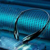 HKM-978131 Wireless Bluetooth Sports Neckband Headset with Call, Music, and Voice Control - Stereo, 10m Range, Black Red/Black Gold