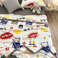HKM-978387 Cartoon Anime Double-Sided Milk Velvet Blanket, 150x200cm, Anti-Static and Lint-Free