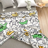 HKM-978387 Cartoon Anime Double-Sided Milk Velvet Blanket, 150x200cm, Anti-Static and Lint-Free