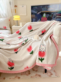 HKM-978387 Cartoon Anime Double-Sided Milk Velvet Blanket, 150x200cm, Anti-Static and Lint-Free