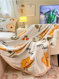 HKM-978387 Cartoon Anime Double-Sided Milk Velvet Blanket, 150x200cm, Anti-Static and Lint-Free