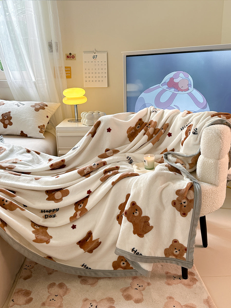 HKM-978387 Cartoon Anime Double-Sided Milk Velvet Blanket, 150x200cm, Anti-Static and Lint-Free