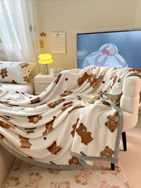 HKM-978387 Cartoon Anime Double-Sided Milk Velvet Blanket, 150x200cm, Anti-Static and Lint-Free