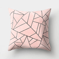 HKM-978451 Geometric Print Polyester Cushion Cover - 45x45cm Pillowcase