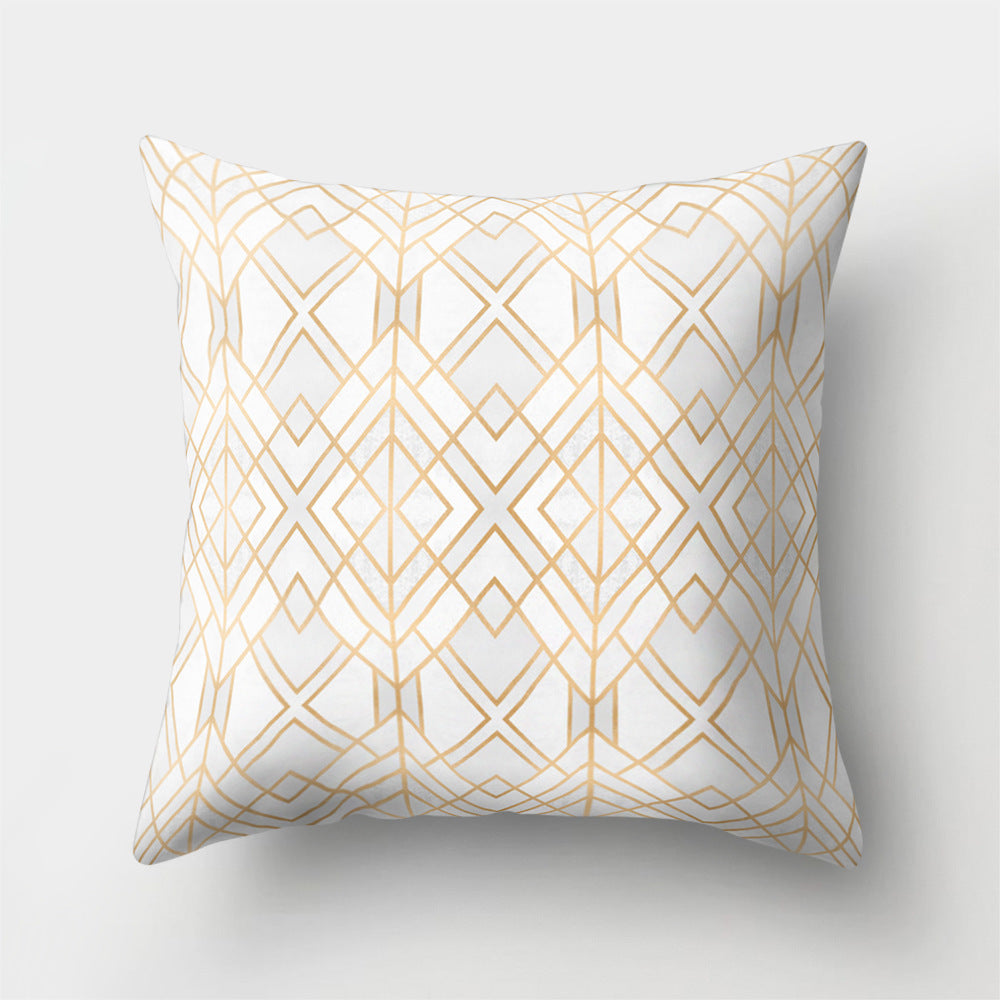 HKM-978451 Geometric Print Polyester Cushion Cover - 45x45cm Pillowcase