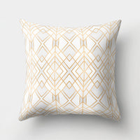 HKM-978451 Geometric Print Polyester Cushion Cover - 45x45cm Pillowcase