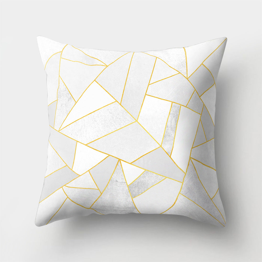 HKM-978451 Geometric Print Polyester Cushion Cover - 45x45cm Pillowcase