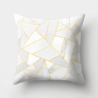 HKM-978451 Geometric Print Polyester Cushion Cover - 45x45cm Pillowcase