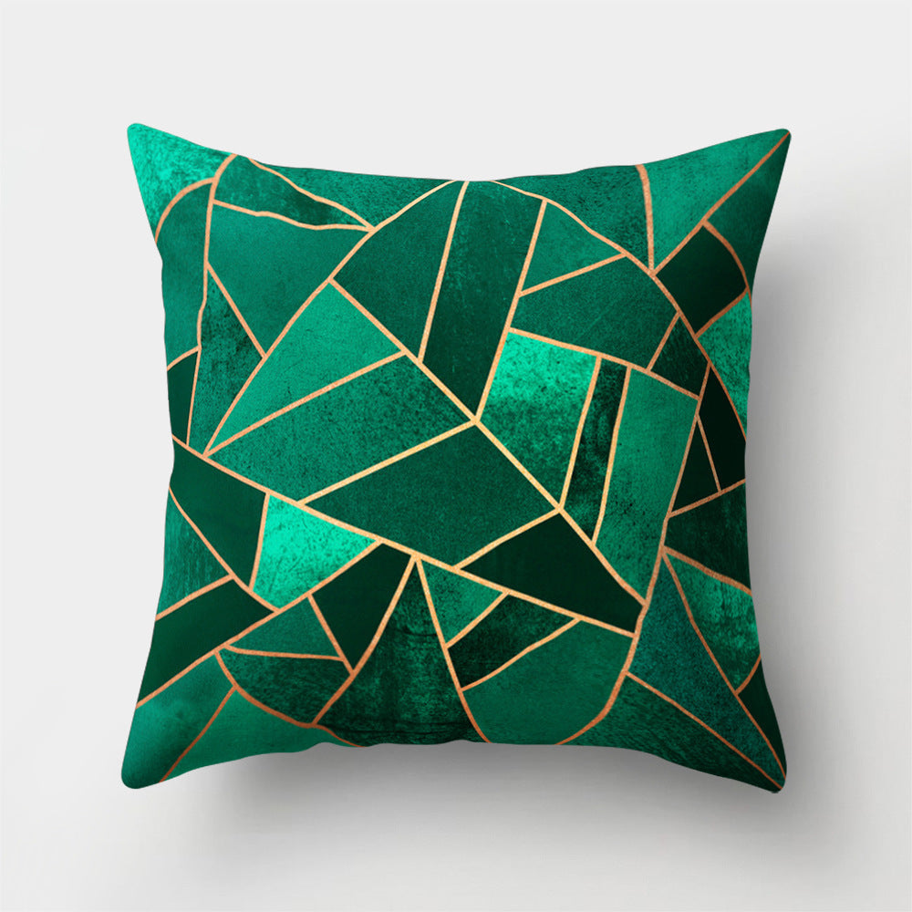 HKM-978451 Geometric Print Polyester Cushion Cover - 45x45cm Pillowcase