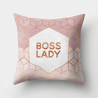 HKM-978451 Geometric Print Polyester Cushion Cover - 45x45cm Pillowcase