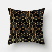 HKM-978451 Geometric Print Polyester Cushion Cover - 45x45cm Pillowcase