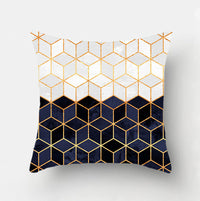 HKM-978451 Geometric Print Polyester Cushion Cover - 45x45cm Pillowcase