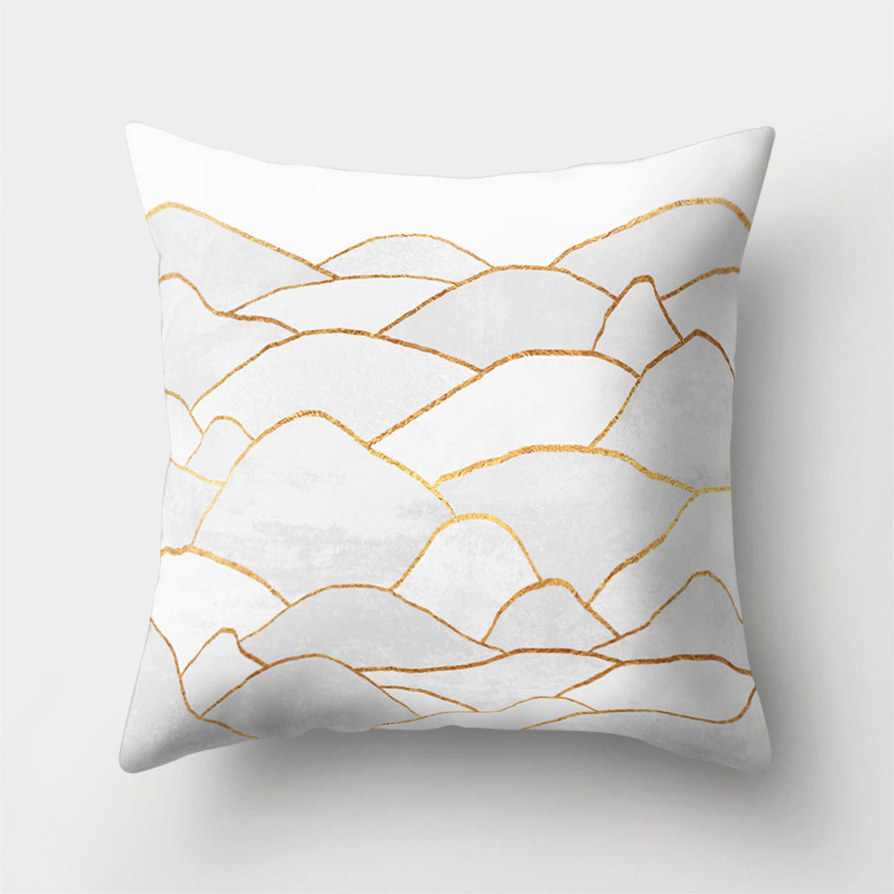 HKM-978451 Geometric Print Polyester Cushion Cover - 45x45cm Pillowcase
