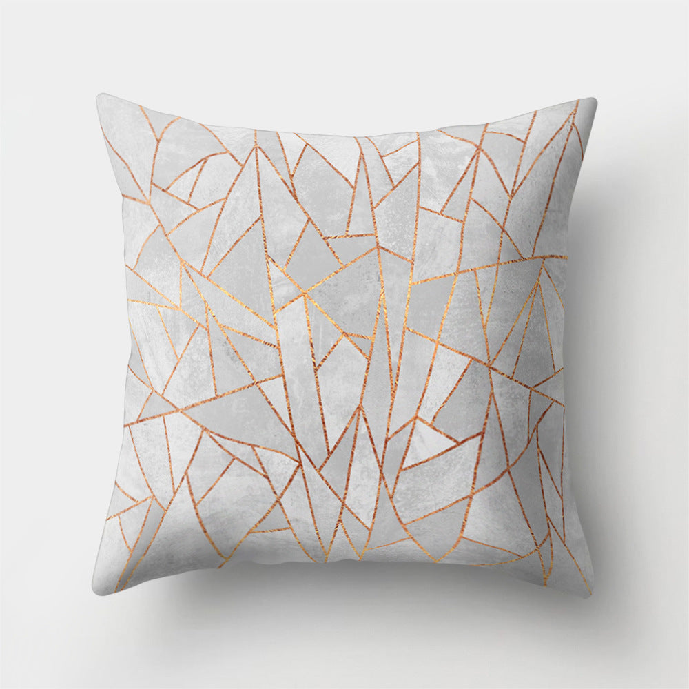 HKM-978451 Geometric Print Polyester Cushion Cover - 45x45cm Pillowcase