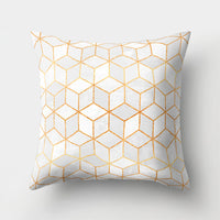 HKM-978451 Geometric Print Polyester Cushion Cover - 45x45cm Pillowcase