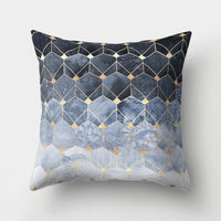 HKM-978451 Geometric Print Polyester Cushion Cover - 45x45cm Pillowcase