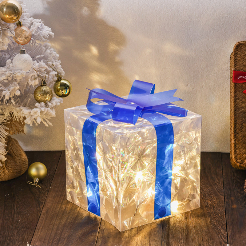 HKM-978515 Luminous Christmas Gift Box Set with Colorful Glow for Festive Displays