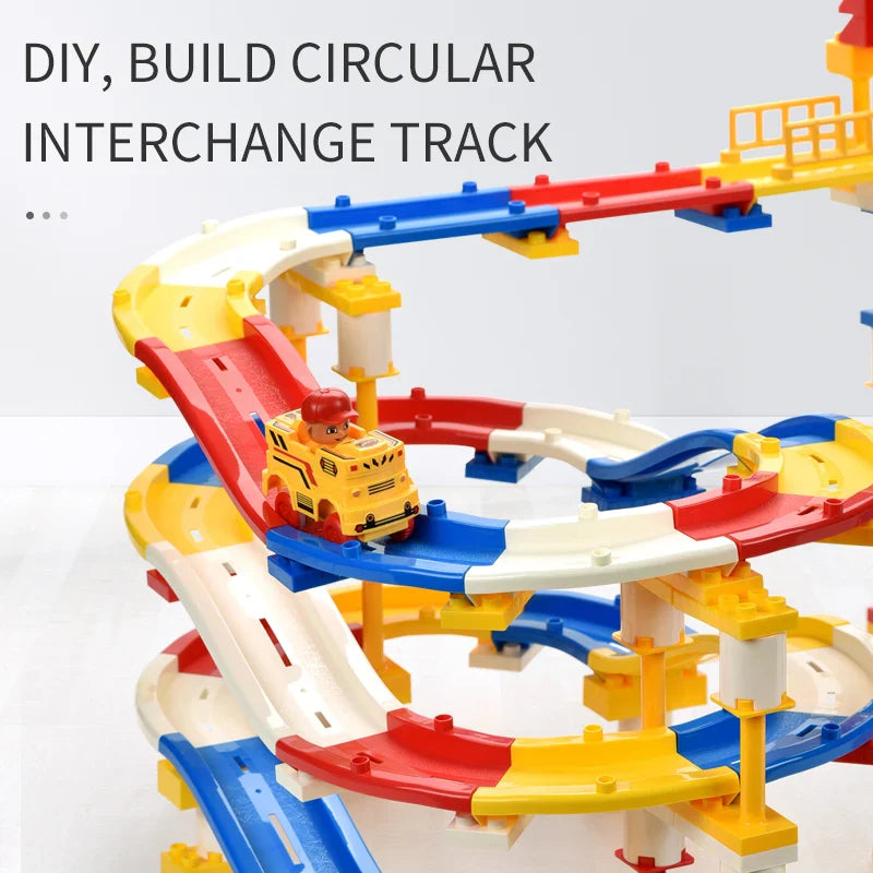 KTX-978643 Building Block Marble Race Run Set - 245PCS Educational DIY Toy for Ages 3+