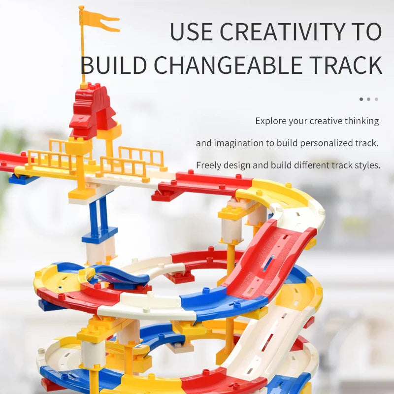 KTX-978643 Building Block Marble Race Run Set - 245PCS Educational DIY Toy for Ages 3+