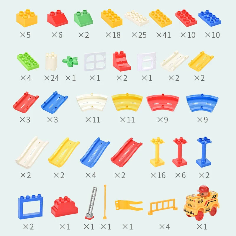 KTX-978643 Building Block Marble Race Run Set - 245PCS Educational DIY Toy for Ages 3+