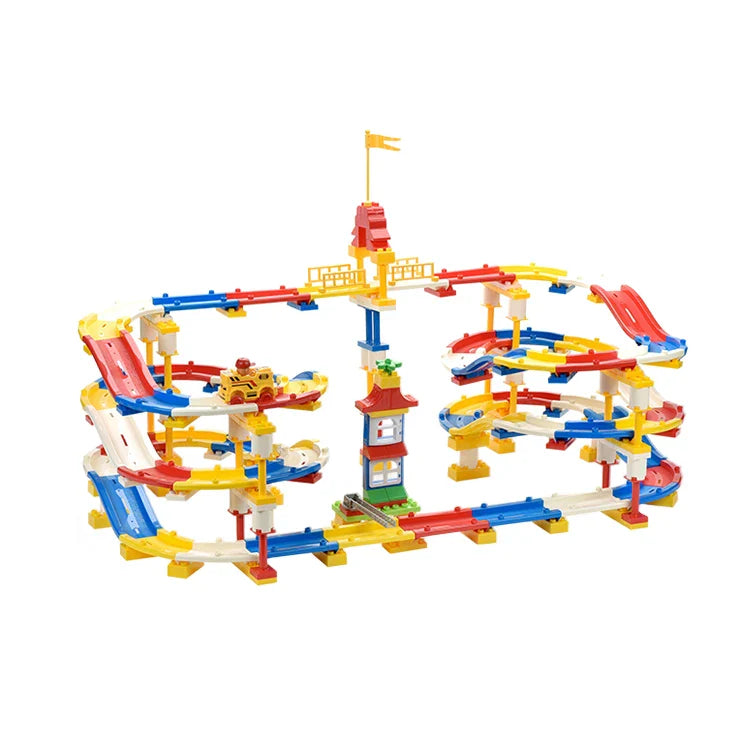 KTX-978643 Building Block Marble Race Run Set - 245PCS Educational DIY Toy for Ages 3+