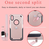 HKM-978643 Selfie Stick Phone Case for Compatible iPhone Models - Glamour Red, Dazzle Cool Black, Rose Gold