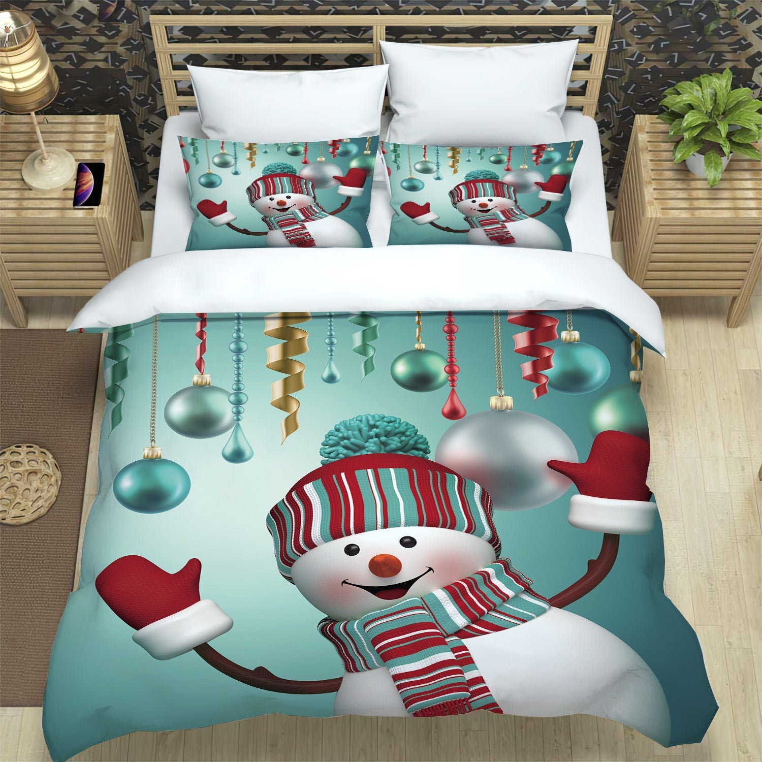 HKM-978707 Digital Printing Brushed Cloth Bedding Set with Quilt Cover and Pillowcase - Multiple Sizes Available