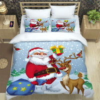 HKM-978707 Digital Printing Brushed Cloth Bedding Set with Quilt Cover and Pillowcase - Multiple Sizes Available
