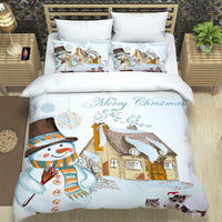 HKM-978707 Digital Printing Brushed Cloth Bedding Set with Quilt Cover and Pillowcase - Multiple Sizes Available