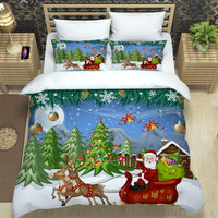 HKM-978707 Digital Printing Brushed Cloth Bedding Set with Quilt Cover and Pillowcase - Multiple Sizes Available