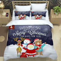 HKM-978707 Digital Printing Brushed Cloth Bedding Set with Quilt Cover and Pillowcase - Multiple Sizes Available
