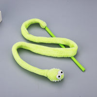 HKM-978835 Interactive Cartoon Snake Cat Toy Stick in Blue, Green, and Pink for Fun Playtime