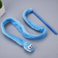 HKM-978835 Interactive Cartoon Snake Cat Toy Stick in Blue, Green, and Pink for Fun Playtime