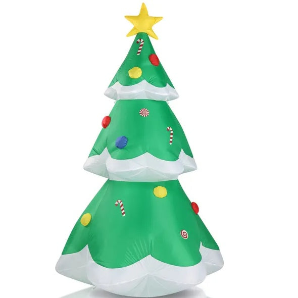 HKM-979155 6.9 FT Lighted Inflatable Christmas Tree Decoration with LED Lights for Yard and Garden Holiday Decor
