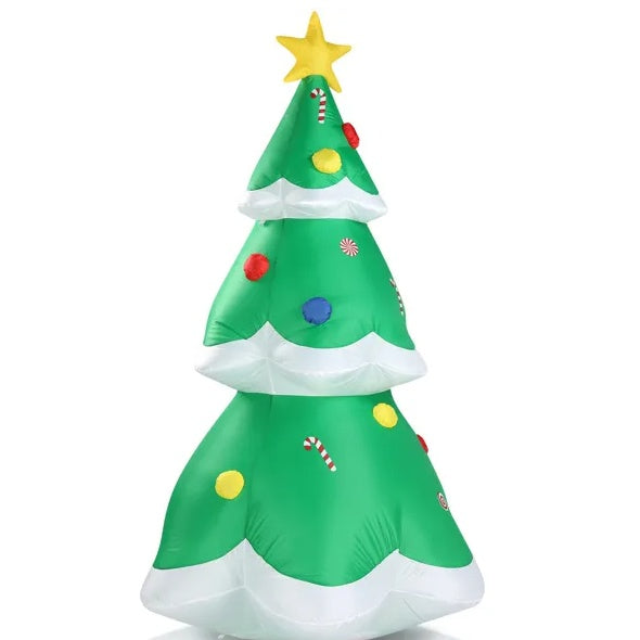 HKM-979155 6.9 FT Lighted Inflatable Christmas Tree Decoration with LED Lights for Yard and Garden Holiday Decor