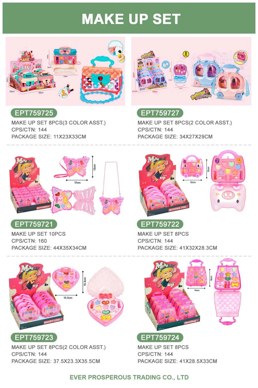 KTX-979219 Kids Makeup Play Set with Dresser Storage - Pretend Beauty Table Toy for Ages 2-7 Years