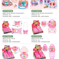 HKM-979219 Kids Makeup Play Set with Dresser Storage - Pretend Beauty Table Toy for Ages 2-7 Years