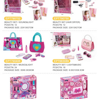 HKM-979219 Kids Makeup Play Set with Dresser Storage - Pretend Beauty Table Toy for Ages 2-7 Years