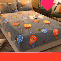 HKM-979219 Warm Coral Fleece Cartoon Bed Sheets – Non-slip, Various Sizes and Patterns Available