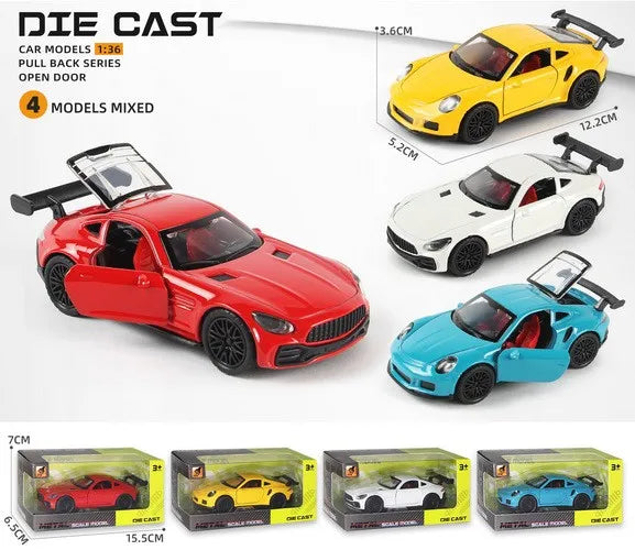 HKM-979347 Diecast 1:36 Scale Alloy Toy Car for Children Ages 2 and Up, Non-Battery Powered Vehicle