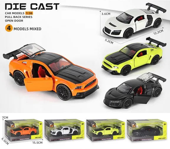 HKM-979347 Diecast 1:36 Scale Alloy Toy Car for Children Ages 2 and Up, Non-Battery Powered Vehicle
