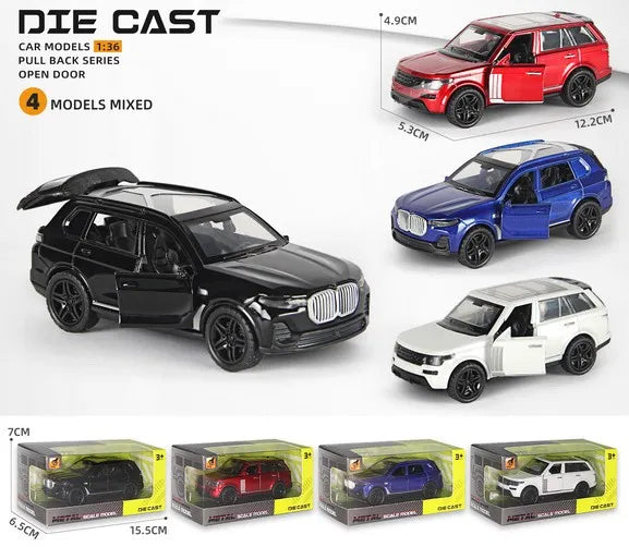 HKM-979347 Diecast 1:36 Scale Alloy Toy Car for Children Ages 2 and Up, Non-Battery Powered Vehicle