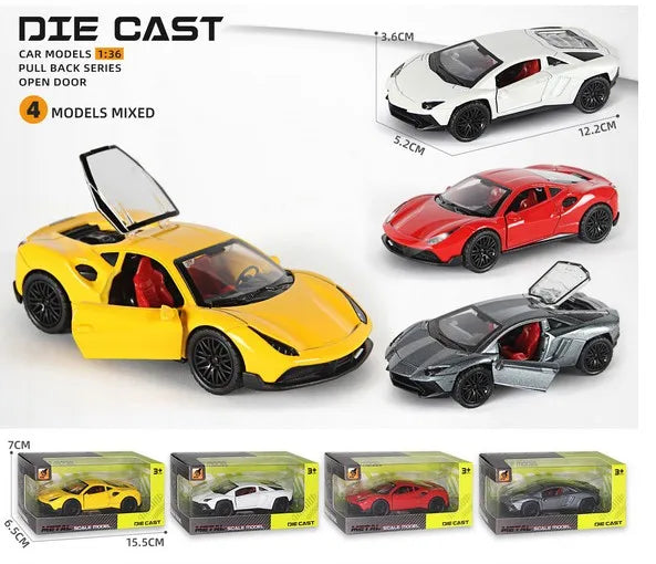 HKM-979347 Diecast 1:36 Scale Alloy Toy Car for Children Ages 2 and Up, Non-Battery Powered Vehicle